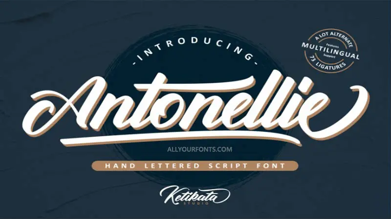 Antonellie Calligraphy Font Free Download