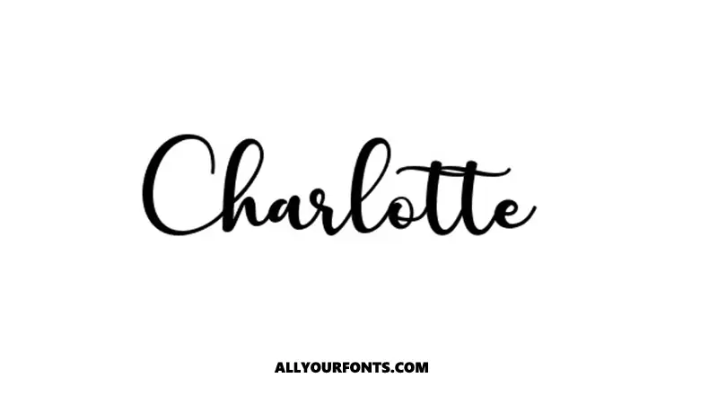 charlotte script font free