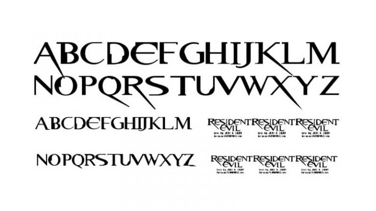 Evil Tattoo Fonts   Resident Evil Font Family Download 768x432 