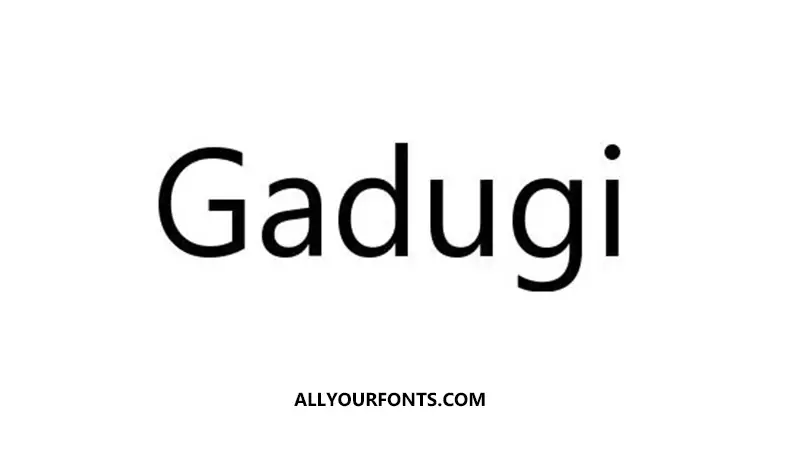 Gadugi Font Family Free Download