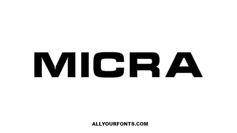 Micra Font Free Download