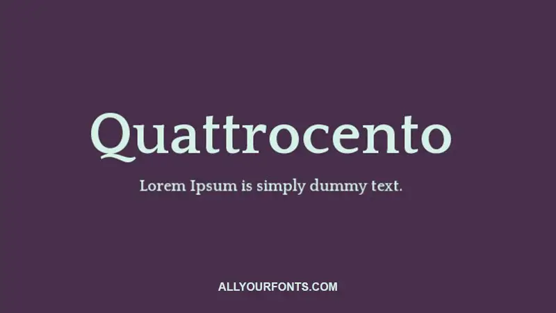 Quattrocento Font Family Free Download