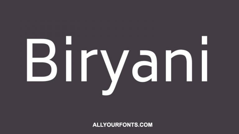 Biryani Font Free Download - All Your Fonts