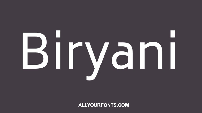 Biryani Font Family Free Download