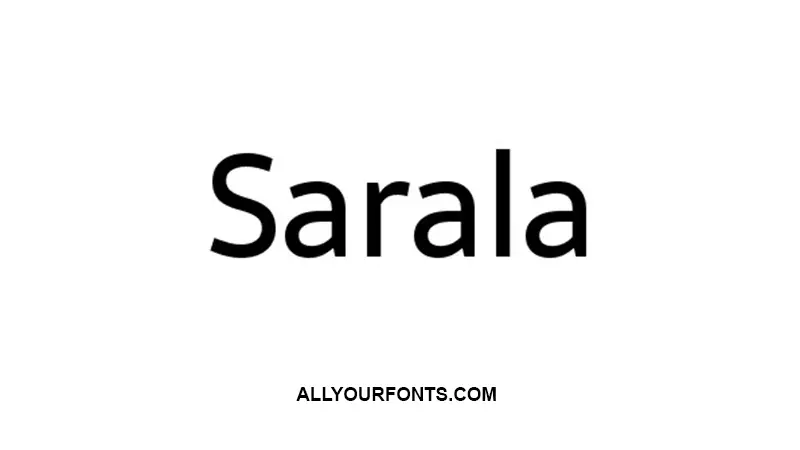 Sarala Font Family Free Download