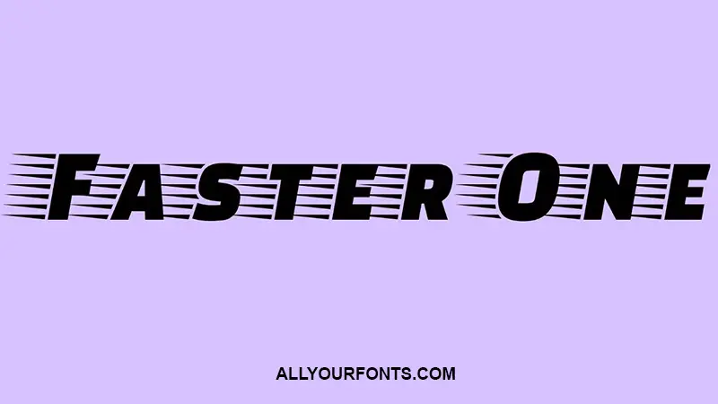 Faster One Font Family Free Download