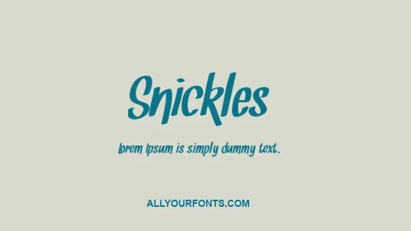 Snickles Font Free Download