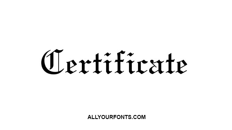 Certificate Of Recognition Font Style   Certificate Font Family Free Download 