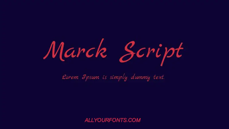 Marck Script Font Family Free Download