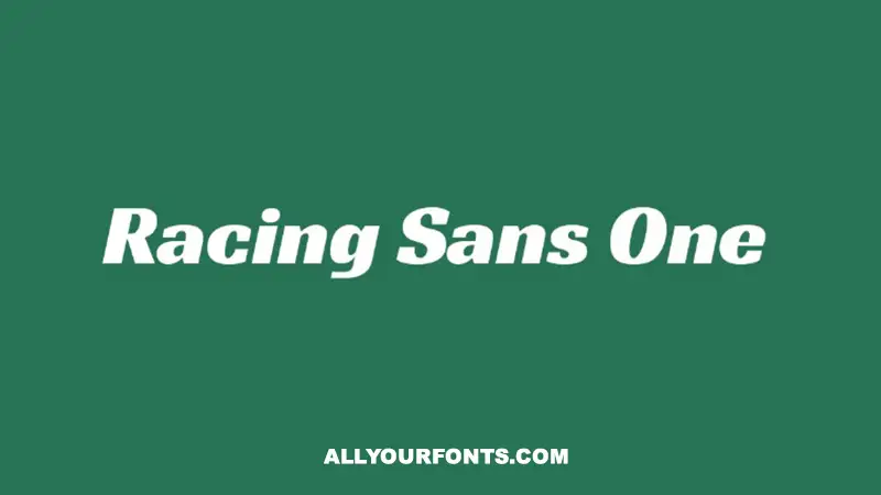 Racing Sans One Font Family Free Download