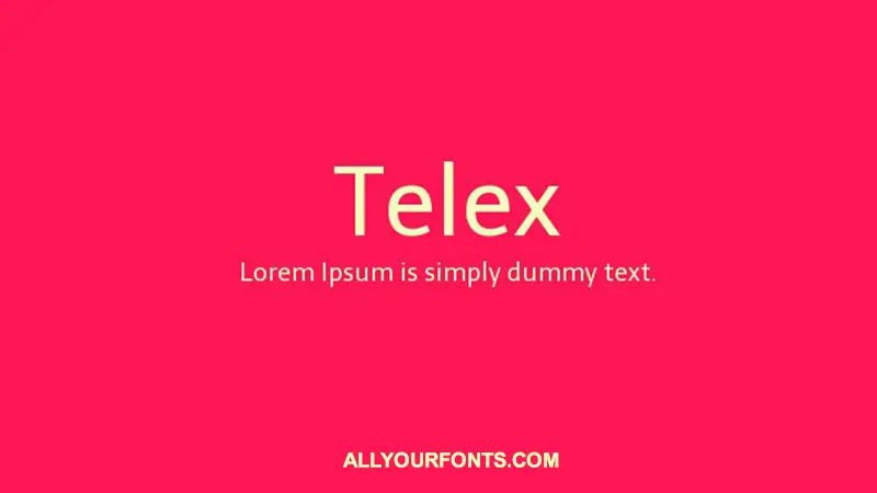 Telex Font Family Free Download