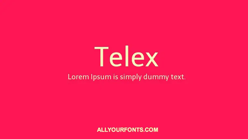 Telex Font Free Download