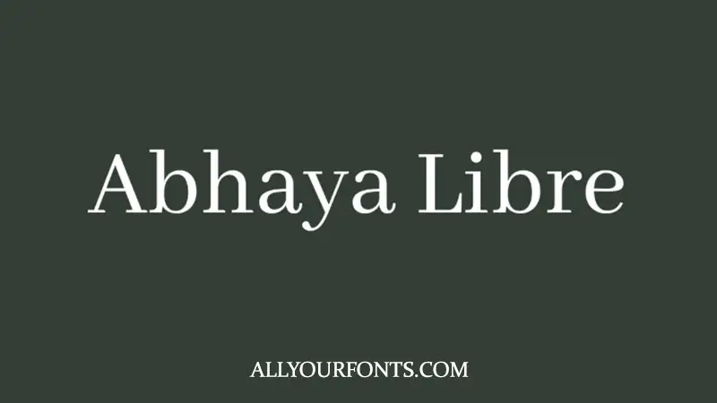 Abhaya Libre Font Free Download