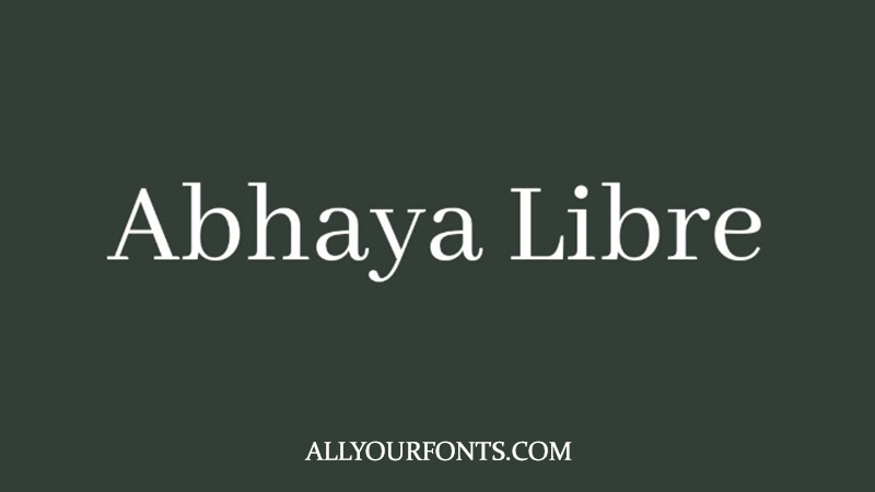 Abhaya Libre Font Family Free Download