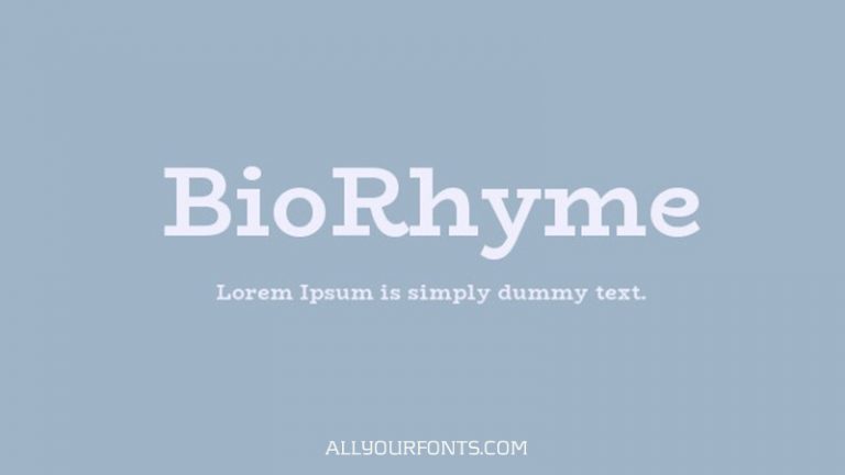 Biorhyme Font Free Download - All Your Fonts