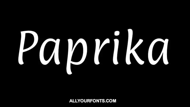 Paprika Font Free Download