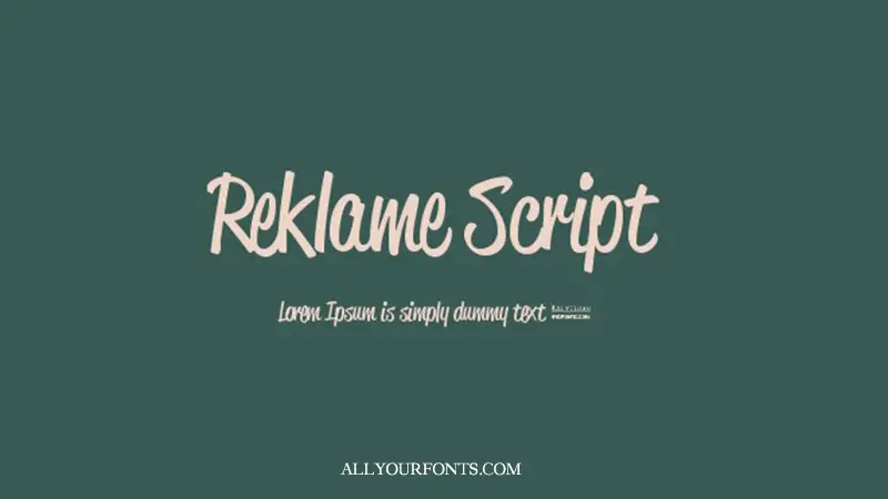 Reklame Script Font Free Download