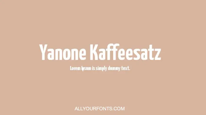 Yanone Kaffeesatz Font Free Download