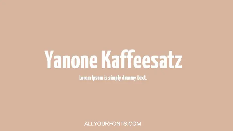 Yanone Kaffeesatz Font Family Free Download