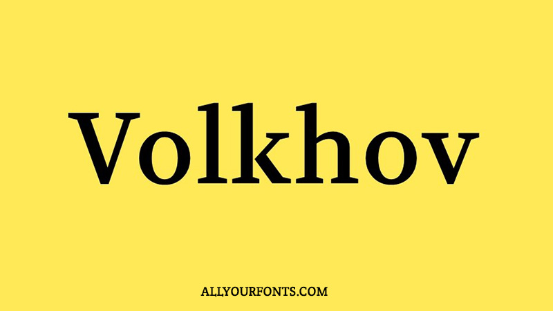 Volkhov Font Free Download