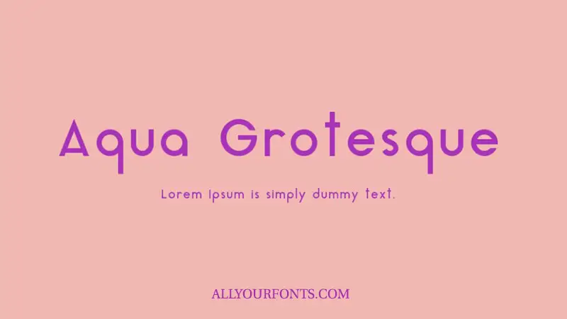 Aqua Grotesque Font Family Free Download