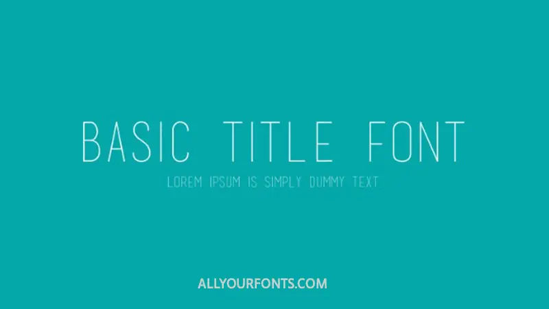 Basic Title Font Free Download