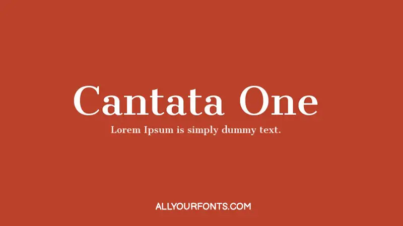 Cantata One Font Family Free Download